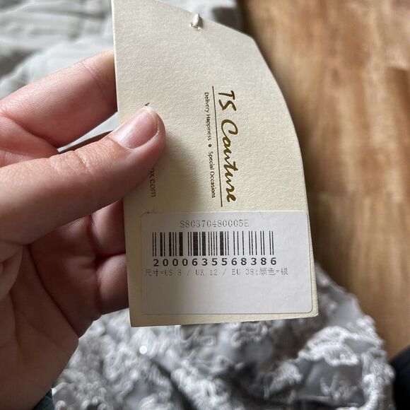 NWT TS Couture Light in the Box‎ Gray Lace Dress Women's 8 - Picture 7 of 10